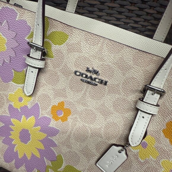 coach Mollie Tote Bag 25 In Signature Canvas With Floral Print cbt23 - Picture 5 of 7